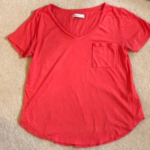 Coral colored V neck